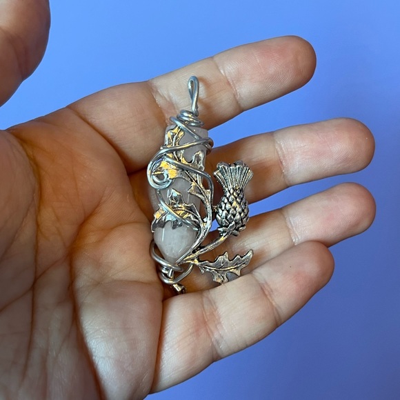 Scottish thistle xmas decoration set, purple Scottish thistle crystal yule gift - Picture 9 of 13